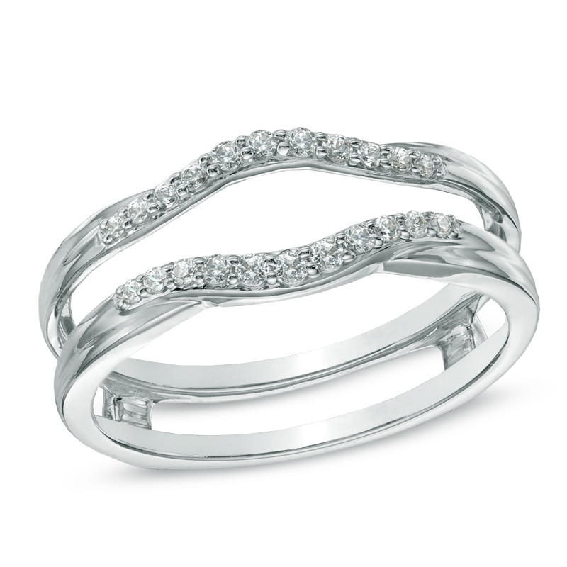 Main Image 1 of 1/5 CT. T.W. Diamond Contour Solitaire Enhancer in 14K White Gold