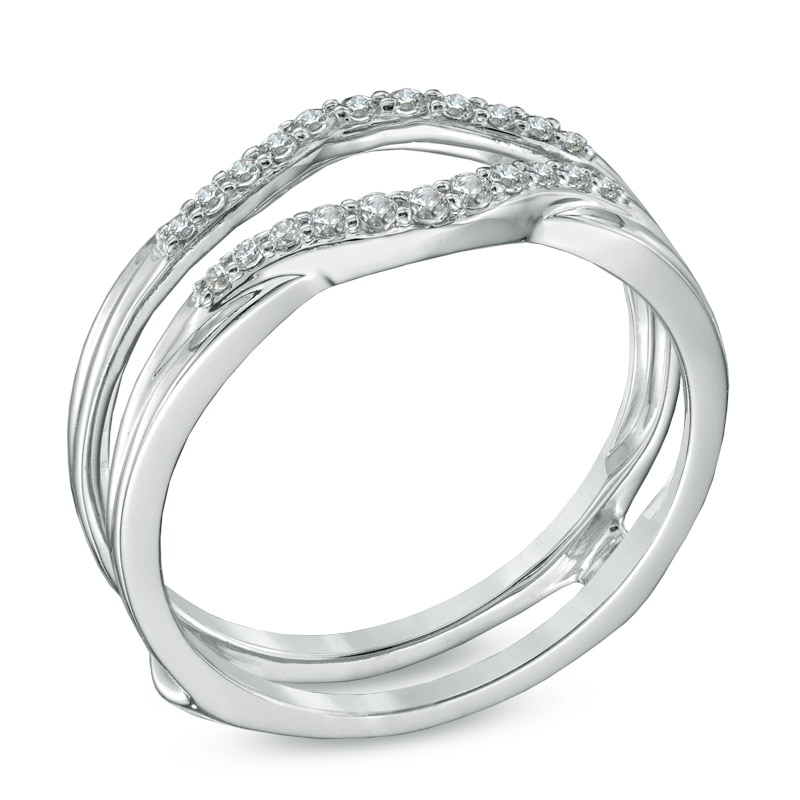 Main Image 2 of 1/5 CT. T.W. Diamond Contour Solitaire Enhancer in 14K White Gold