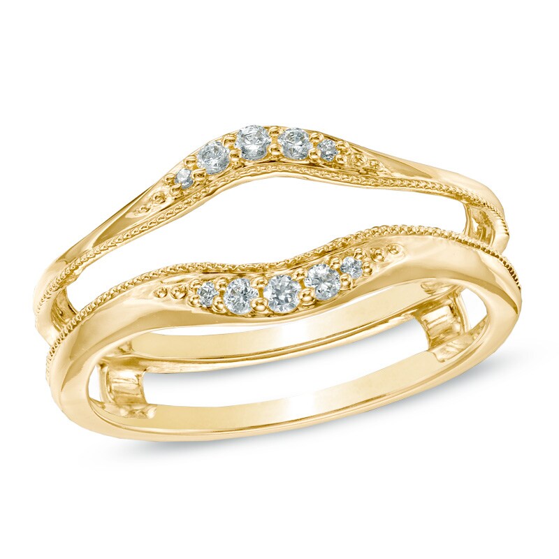 1/10 CT. T.W. Diamond Contour Solitaire Enhancer in 14K Gold