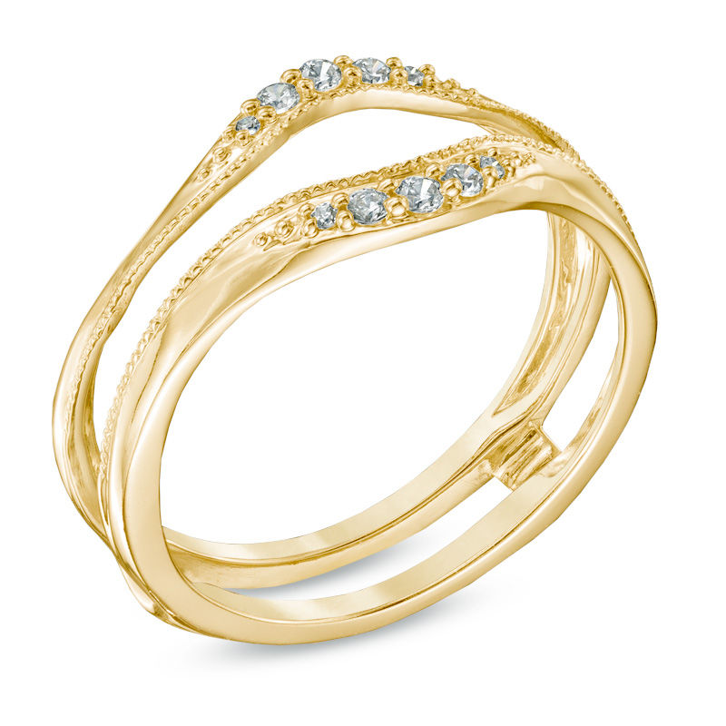 1/10 CT. T.W. Diamond Contour Solitaire Enhancer in 14K Gold