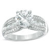Thumbnail Image 1 of 8.0mm Lab-Created White Sapphire Ring in Sterling Silver