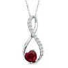 Thumbnail Image 1 of 7.0mm Heart-Shaped Lab-Created Ruby and White Sapphire Infinity Pendant in Sterling Silver