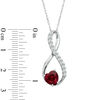 Thumbnail Image 2 of 7.0mm Heart-Shaped Lab-Created Ruby and White Sapphire Infinity Pendant in Sterling Silver