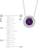 Thumbnail Image 2 of Amethyst and Lab-Created White Sapphire Frame Pendant, Ring and Earrings Set in Sterling Silver - Size 7