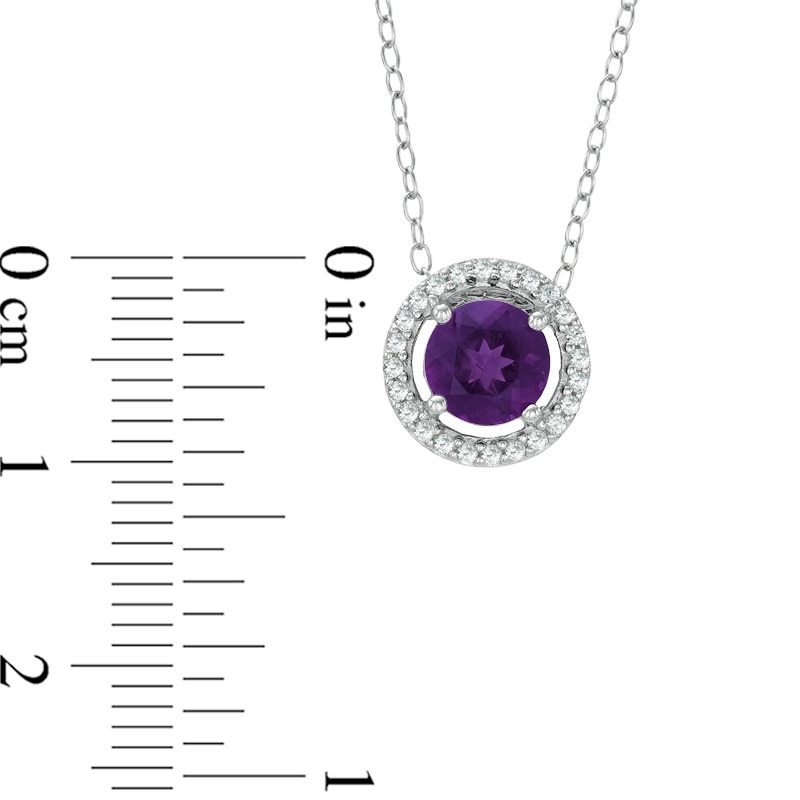 Amethyst and Lab-Created White Sapphire Frame Pendant, Ring and Earrings Set in Sterling Silver - Size 7