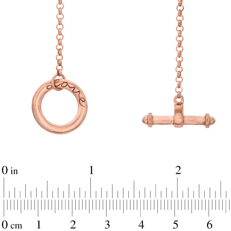 Main Image 2 of Lab-Created White Sapphire Sideways Cross Bracelet in Sterling Silver with 14K Rose Gold Plate - 7.25"