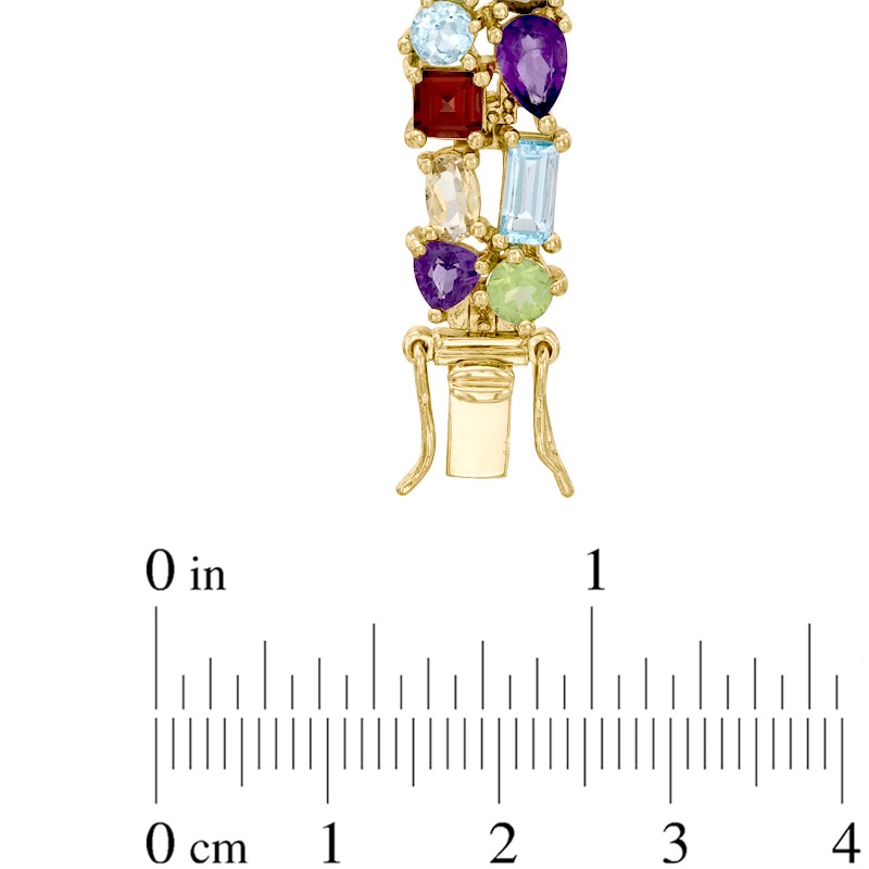 Main Image 2 of Multi-Gemstone Bracelet in Sterling Silver with 18K Gold Plate - 7.5"