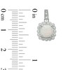 Thumbnail Image 4 of Cushion-Cut Lab-Created Opal and 1/10 CT. T.W. Diamond Pendant, Ring and Earrings Set in Sterling Silver - Size 7