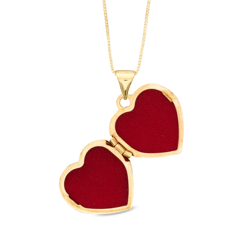Main Image 2 of Small Heart Locket Pendant in 10K Gold