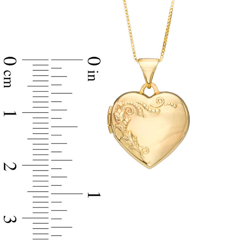 Main Image 3 of Small Heart Locket Pendant in 10K Gold