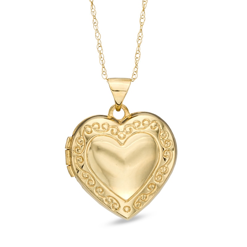 Main Image 1 of Medium Heart Locket Pendant in 10K Gold