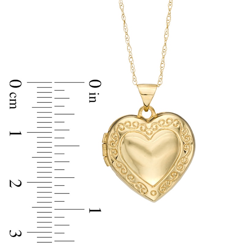 Main Image 3 of Medium Heart Locket Pendant in 10K Gold