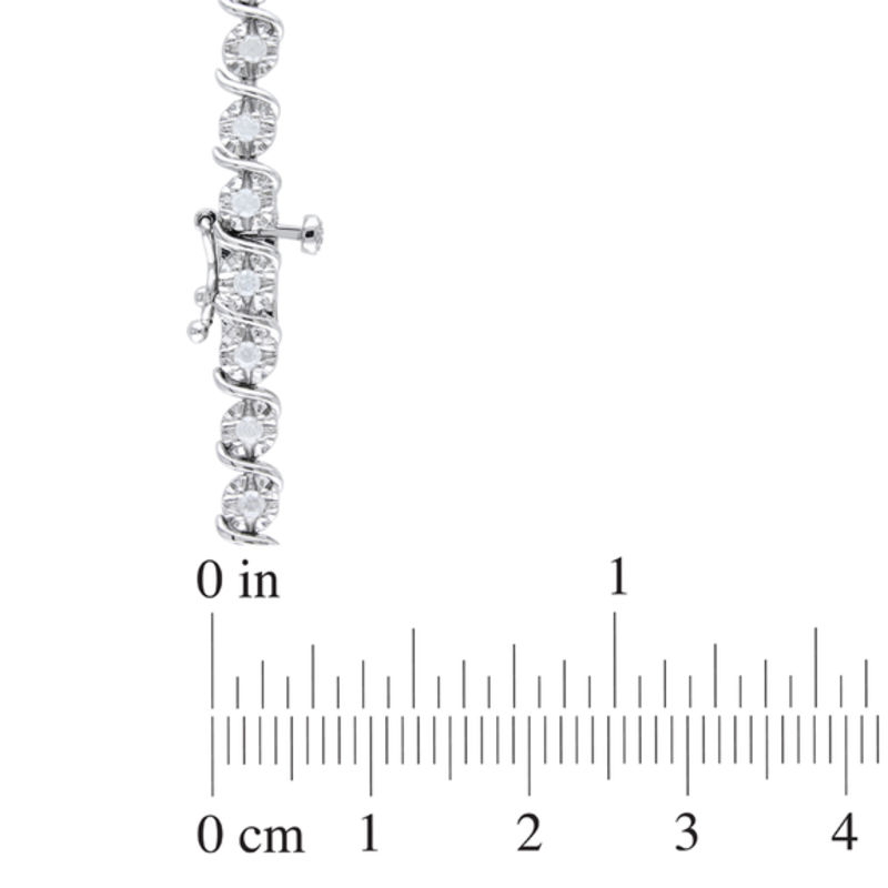 1 CT. T.W. Diamond "S" Tennis Bracelet in Sterling Silver - 7.25"