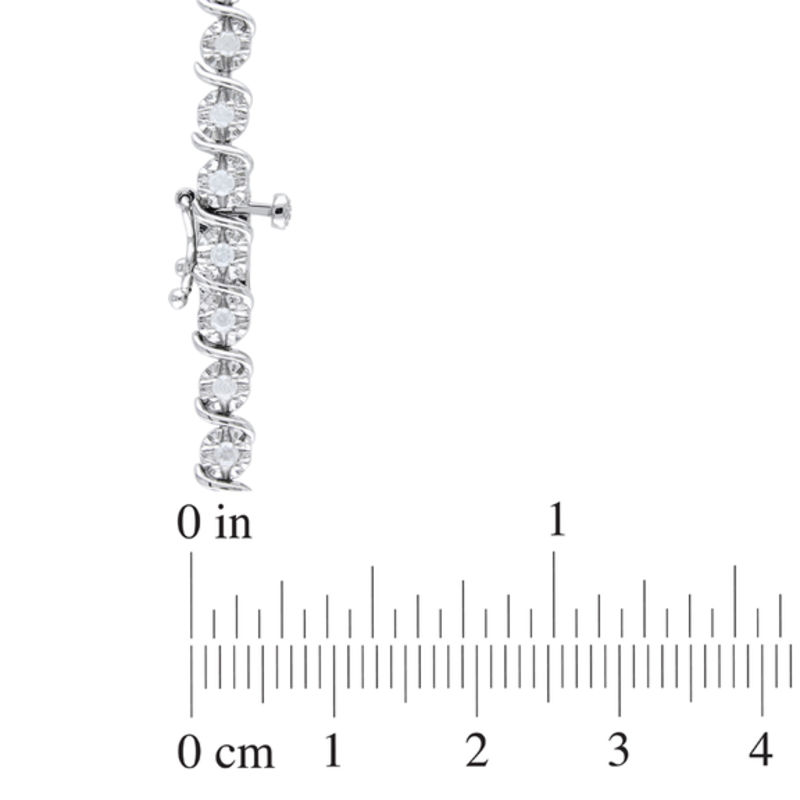 Main Image 2 of 1 CT. T.W. Diamond "S" Tennis Bracelet in Sterling Silver - 7.25"