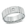 Thumbnail Image 0 of Triton Men's 1/10 CT. Diamond Comfort Fit Wedding Band in White Tungsten - Size 10