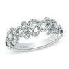 Thumbnail Image 0 of Vera Wang Love Collection 1/2 CT. T.W. Diamond and Blue Sapphire Curlique Band in 14K White Gold