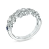 Thumbnail Image 1 of Vera Wang Love Collection 1/2 CT. T.W. Diamond and Blue Sapphire Curlique Band in 14K White Gold