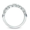 Vera Wang Love Collection 1/2 CT. T.W. Diamond and Blue Sapphire Curlique Band in 14K White Gold