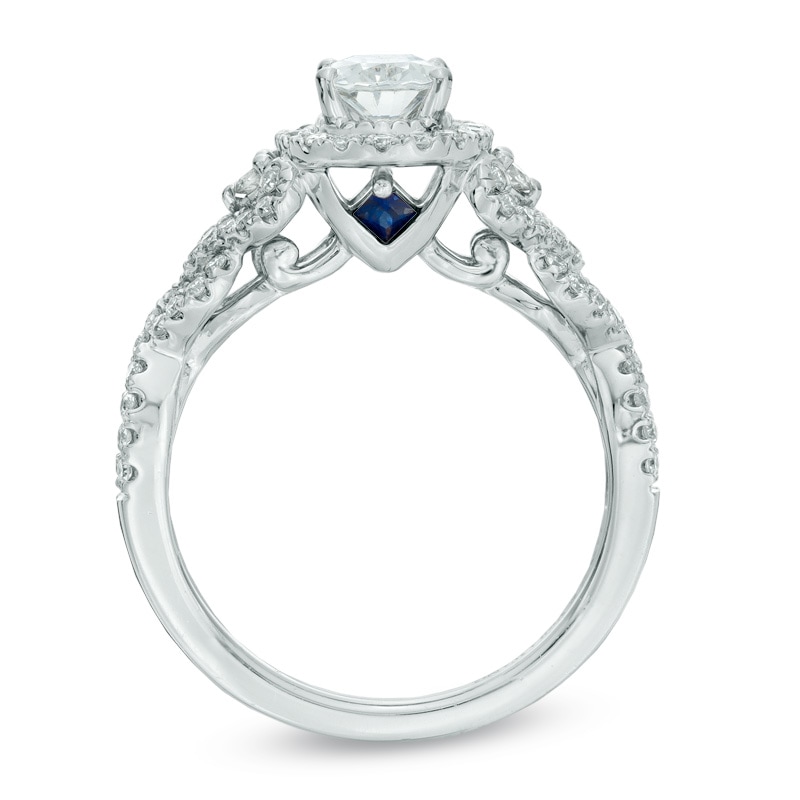 Vera Wang Love Collection 1 CT. T.W. Oval Diamond Frame Engagement Ring in 14K White Gold