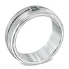 Thumbnail Image 1 of Triton Men's 1/10 CT. Enhanced Blue Diamond Comfort Fit Wedding Band in White Tungsten - Size 10