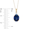 Thumbnail Image 1 of Oval Lab-Created Blue and White Sapphire Pendant in 10K Gold