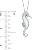 Thumbnail Image 2 of Lab-Created Opal and Diamond Accent Seahorse Pendant in Sterling Silver
