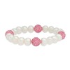 Thumbnail Image 1 of 8.0-9.0mm Freshwater Cultured Pearl and Pink Crystal Bead Stretch Bracelet-7.25"