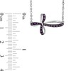 Thumbnail Image 2 of Amethyst Sideways Loop Cross Necklace in Sterling Silver