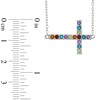 Thumbnail Image 2 of Multi-Gemstone Sideways Cross Necklace in Sterling Silver
