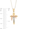 Thumbnail Image 1 of Crucifix Pendant in 10K Tri-Tone Gold