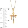 Thumbnail Image 1 of Crucifix Pendant in 10K Tri-Tone Gold