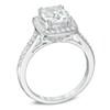 Thumbnail Image 1 of Cushion-Cut Lab-Created White Sapphire Frame Ring in Sterling Silver