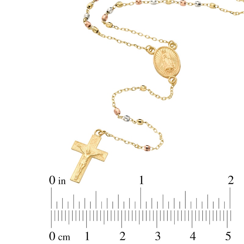 Rosary Necklace in 10K TriTone Gold 17" Zales Outlet