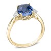 Thumbnail Image 1 of Oval Lab-Created Blue and White Sapphire Ring in 10K Gold