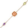 Thumbnail Image 1 of 10.0mm Orange Flower Cameo, Amethyst and Peridot Bracelet in Sterling Silver with 10K Gold Plate - 7.25"