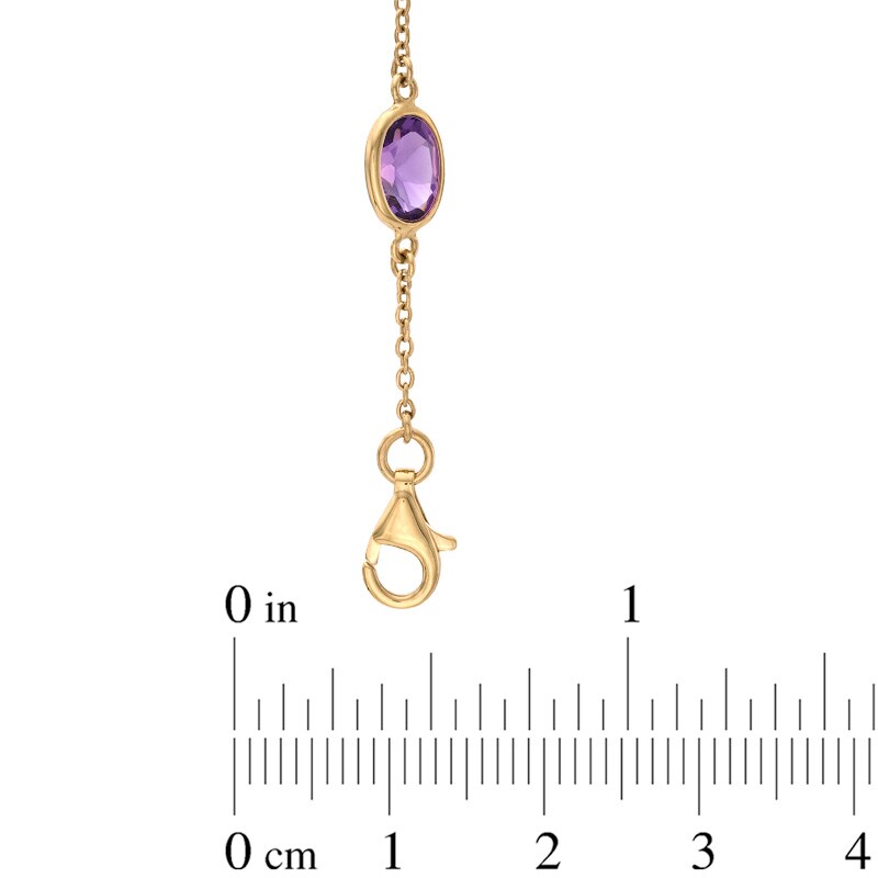 Main Image 2 of 10.0mm Orange Flower Cameo, Amethyst and Peridot Bracelet in Sterling Silver with 10K Gold Plate - 7.25"