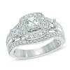 Thumbnail Image 0 of 1 CT. T.W. Princess-Cut Diamond Three Stone Engagement Ring in 14K White Gold