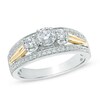Thumbnail Image 1 of 1/2 CT. T.W. Diamond Three Stone Engagement Ring in 10K Two-Tone Gold