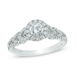 Vera Wang Love Collection 3/4 CT. T.W. Diamond Frame Engagement Ring in 14K White Gold