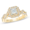 Thumbnail Image 0 of Vera Wang Love Collection 1 CT. T.W. Princess-Cut Diamond Double Frame Engagement Ring in 14K Gold