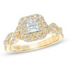 Thumbnail Image 0 of Vera Wang Love Collection 1 CT. T.W. Princess-Cut Diamond Double Frame Engagement Ring in 14K Gold