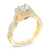 Thumbnail Image 1 of Vera Wang Love Collection 1 CT. T.W. Princess-Cut Diamond Double Frame Engagement Ring in 14K Gold