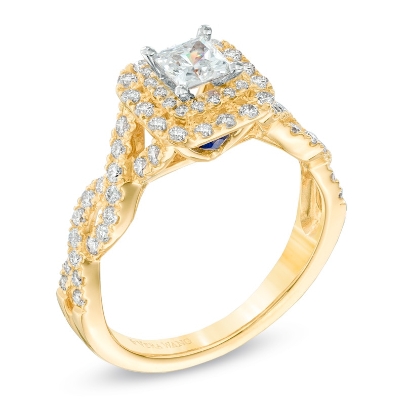 Vera Wang Love Collection 1 CT. T.W. Princess-Cut Diamond Double Frame Engagement Ring in 14K Gold