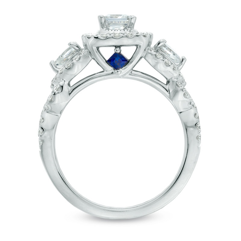 Vera Wang Love Collection 1-1/2 CT. T.W. Diamond Three Stone Engagement Ring in 14K White Gold