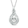Thumbnail Image 0 of 1/10 CT. Diamond Solitaire Double Teardrop Pendant in 10K White Gold