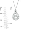 Thumbnail Image 1 of 1/10 CT. Diamond Solitaire Double Teardrop Pendant in 10K White Gold
