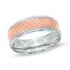 Thumbnail Image 1 of 7.0mm Diamond-Cut Wedding Band in 10K Two-Tone Gold