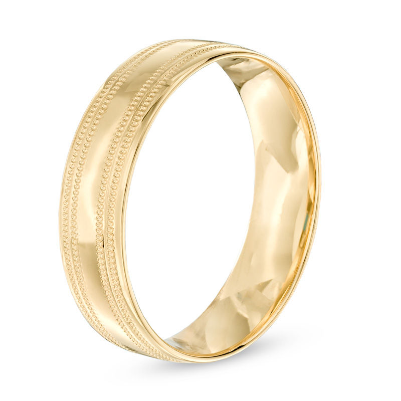 Main Image 2 of 6.0mm Milgrain Wedding Band in 10K Gold