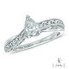 Thumbnail Image 1 of Vera Wang Love Collection 1/2 CT. Pear-Shaped Diamond Solitaire Scroll Engagement Ring in 14K White Gold