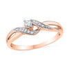 1/10 CT. T.W. Diamond Bypass Split Shank Promise Ring In 10K Rose Gold